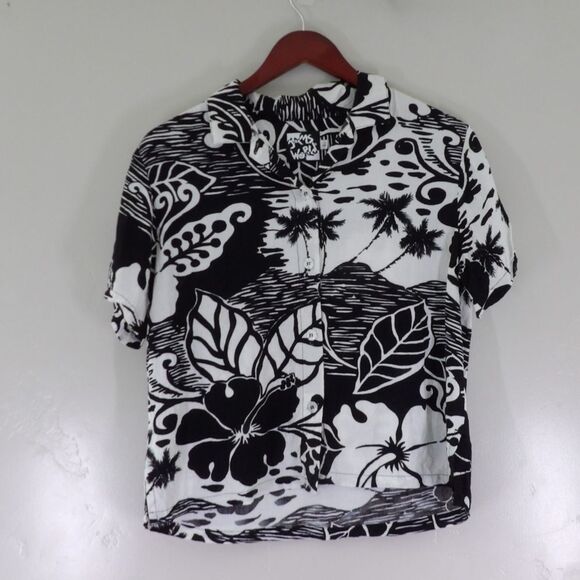 Jams World Tops - Jams World Hawaiian Floral Button Down Cotton Top | Women's Large